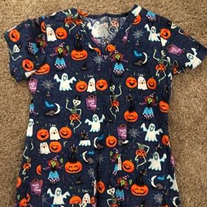 Halloween scrub top